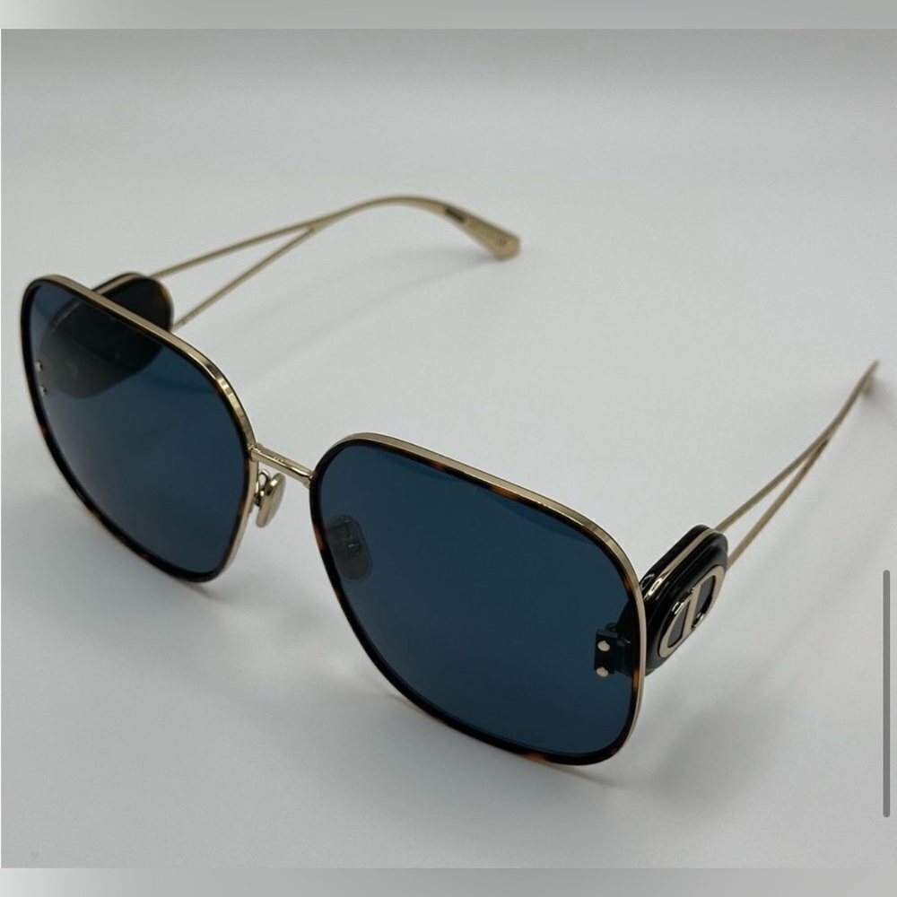 DIOR Havana Brown/Blue Square Oversized Sunglasses - Picture 4 of 6